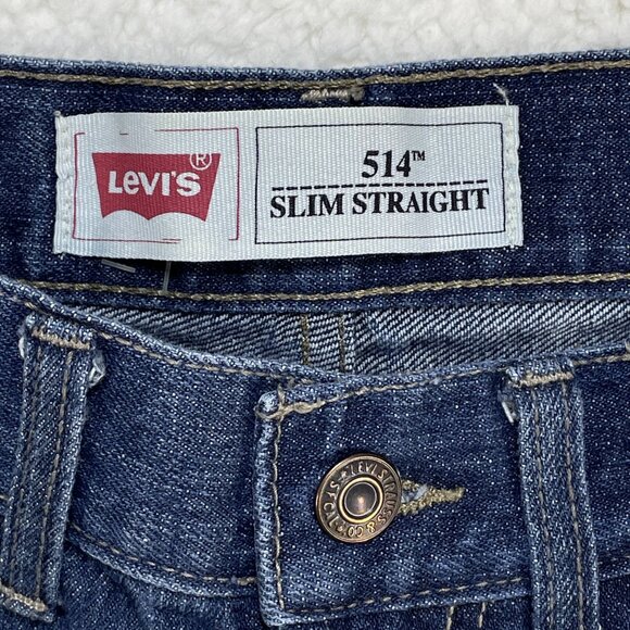 Levis Jeans Womens Size 12R Blue 514 Slim Straight Leg Mid Rise Dark Wash 26x26 - Picture 10 of 13